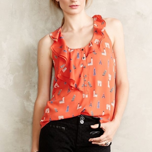Anthropologie Tops - Anthropologie Maeve Aurelie Ruffle Tank